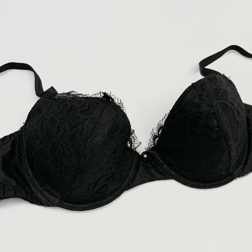 frederick’s | sheer floral lace underwire lined intimate lingerie set | sz 34b - Picture 6 of 7